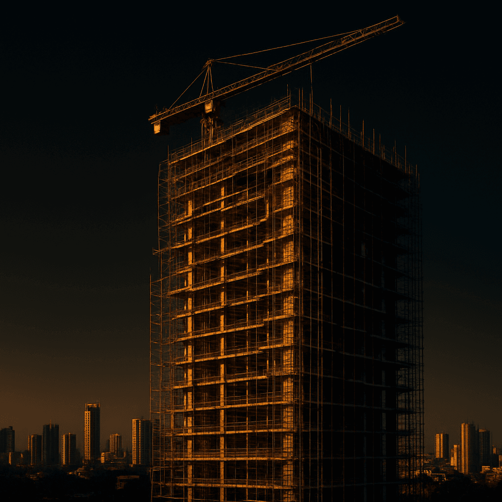 Unity Megabuilt scaffolding on a high-rise construction site